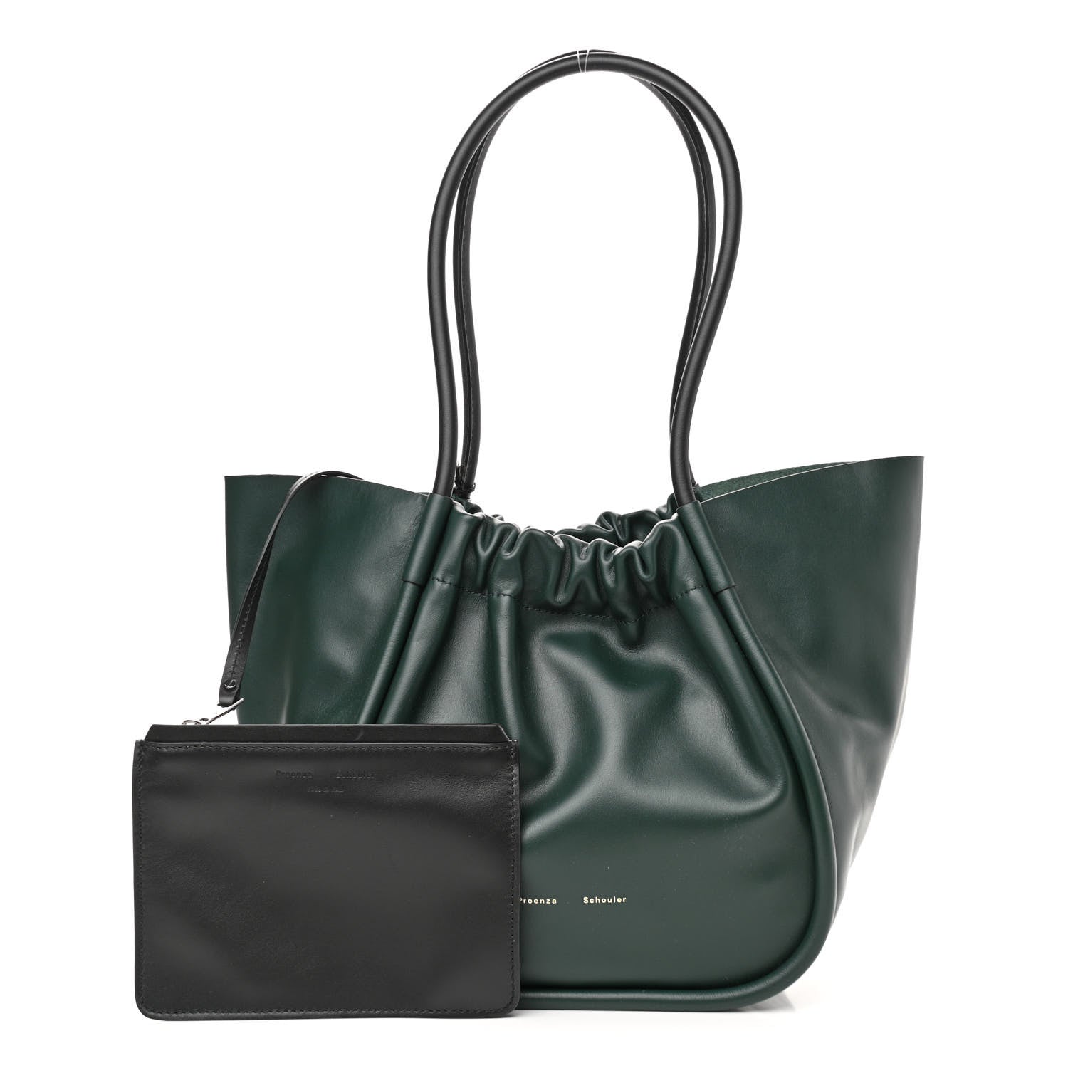 Proenza Schouler Calfskin XL Ruched Tote Petrol Green 1 of 12