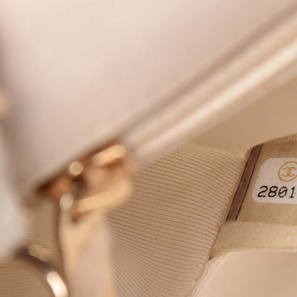 Chanel Lambskin Cotton Woven Mini Flap Pink White 9 of 11