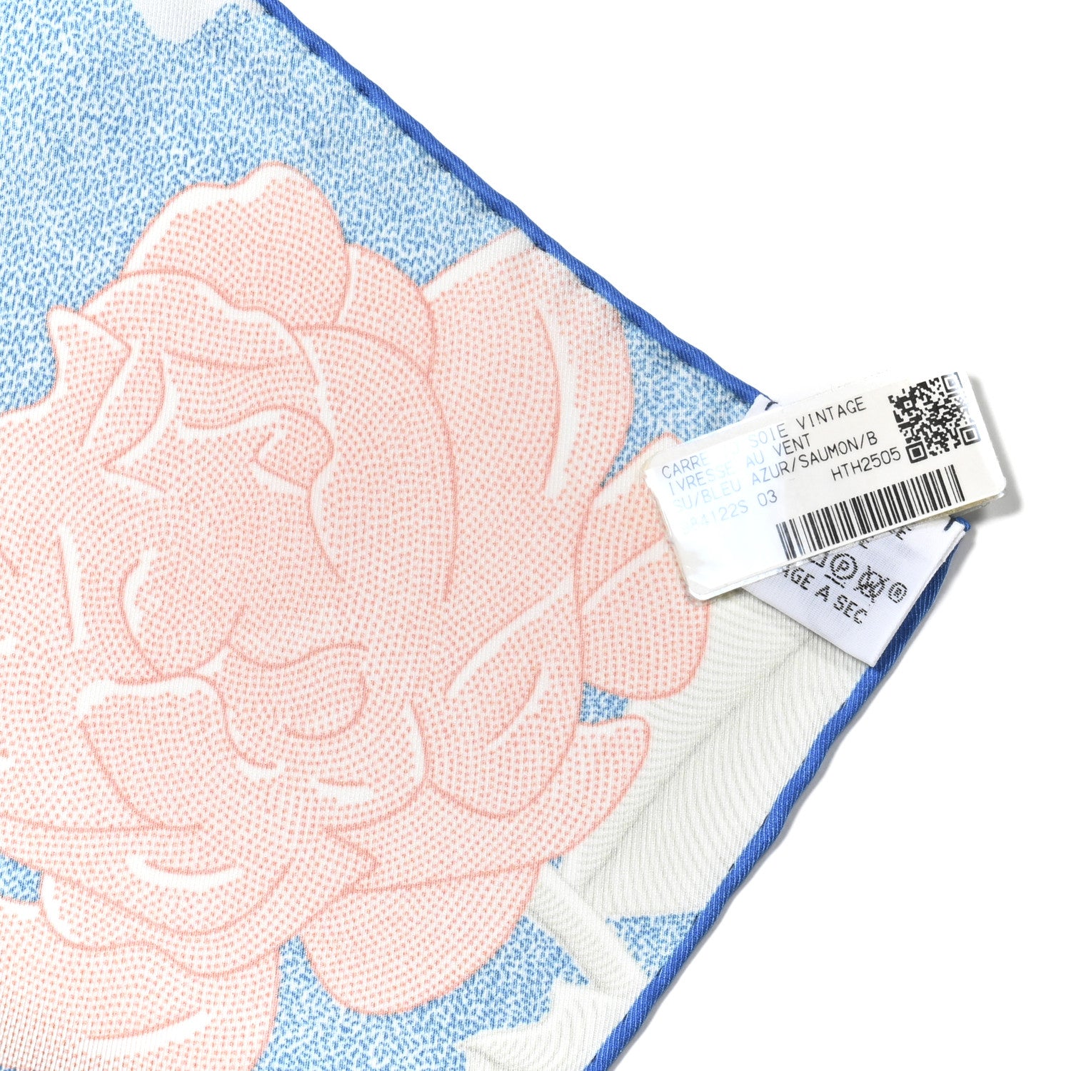 Hermes Silk Ivresse Au Vent Scarf 70 Bleu Azur Saumon 3 of 5