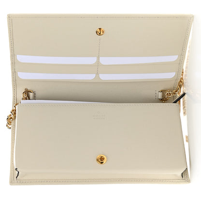 Gucci GG Supreme Monogram Azalea Calfskin Horsebit 1955 Wallet On Chain Beige Ebony Mystic White 5 of 11