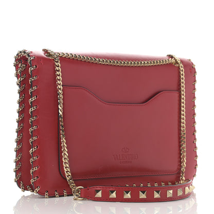 Valentino Garavani Vitello Groumette Small Rockstud Demilune Shoulder Bag Rosso Valentino 2 of 13