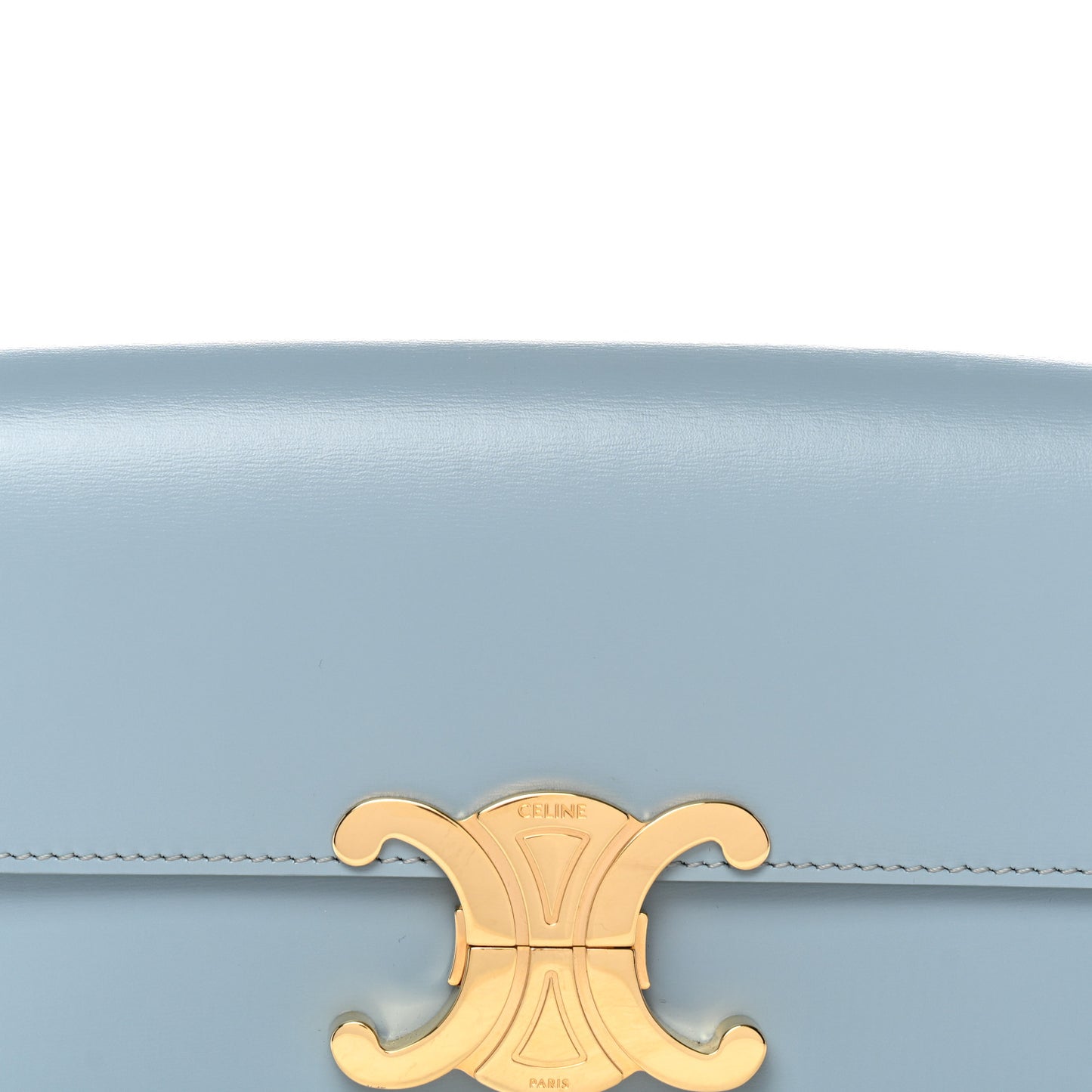 Shiny Calfskin Triomphe Shoulder Bag California Blue