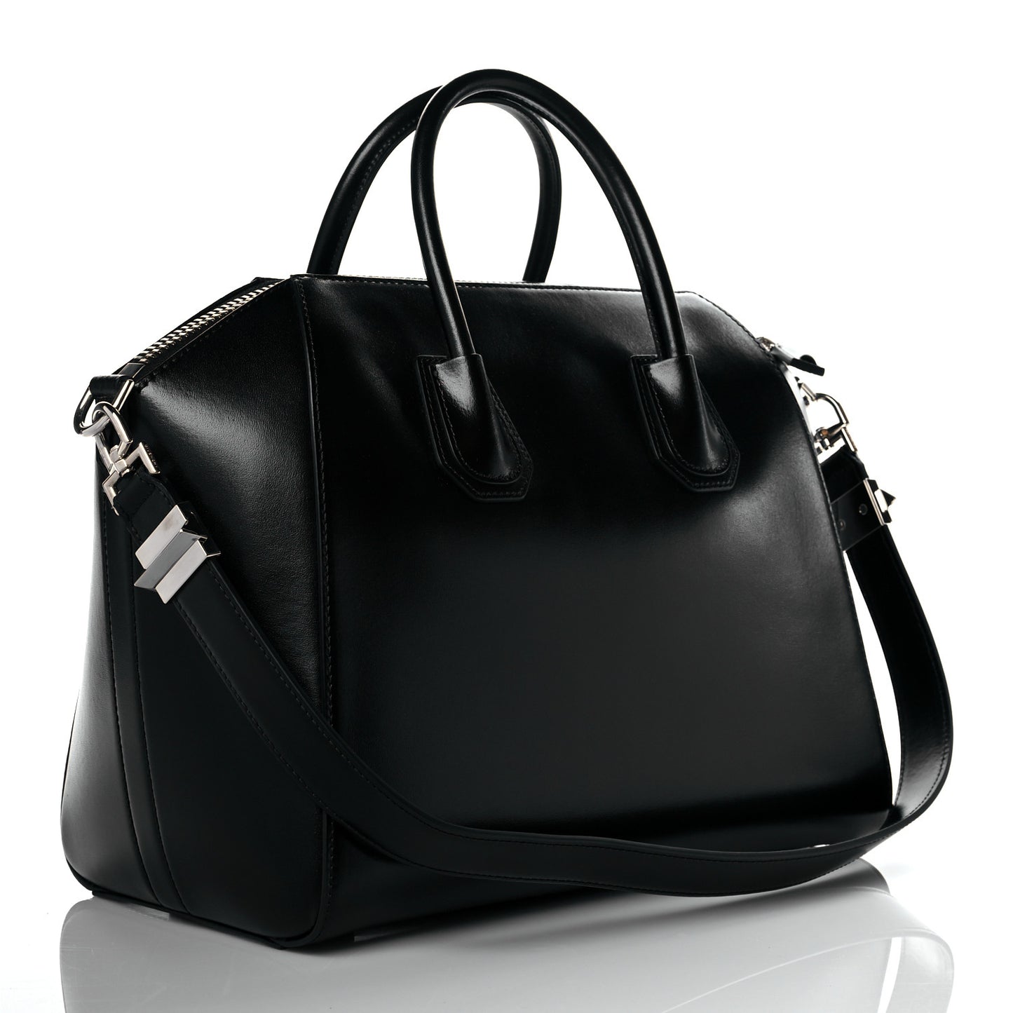 Shiny Lord Calfskin Medium Antigona Black