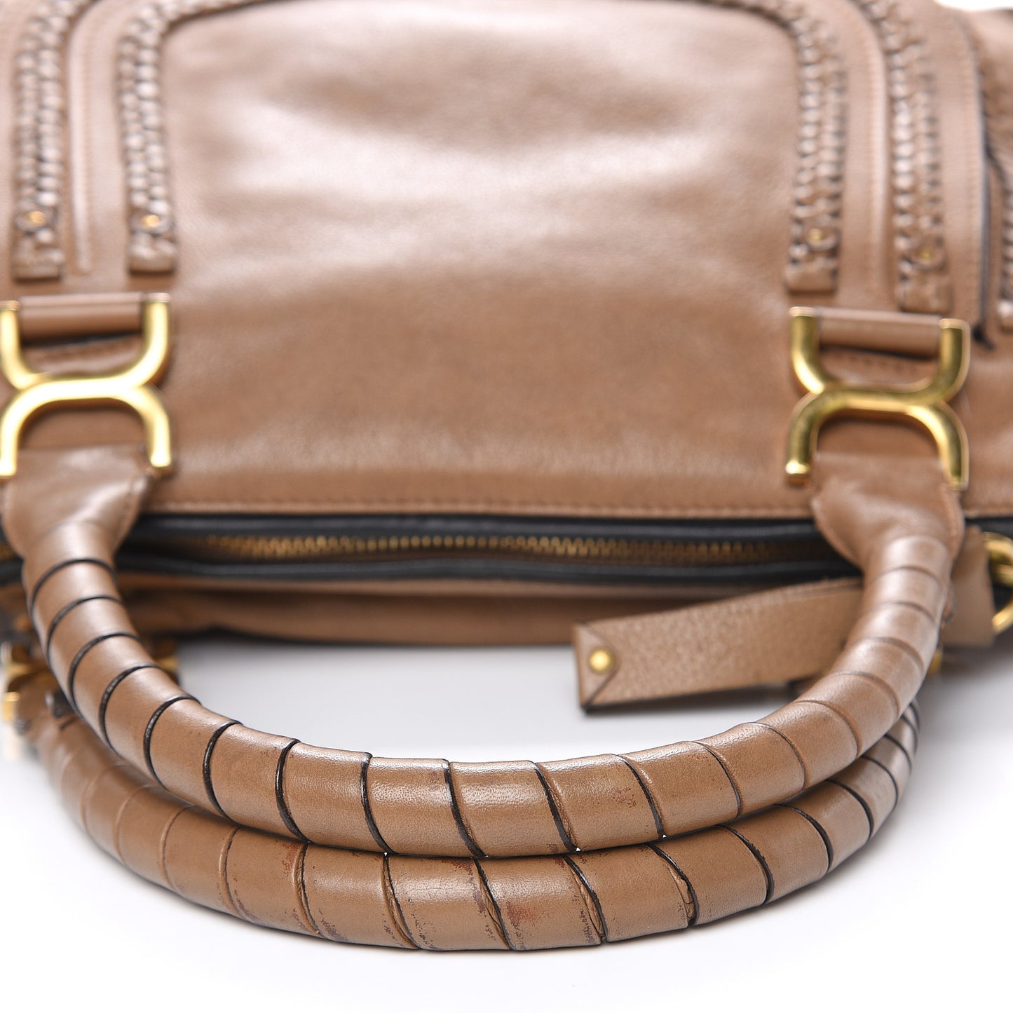 Calfskin Braided Medium Marcie Satchel Nut