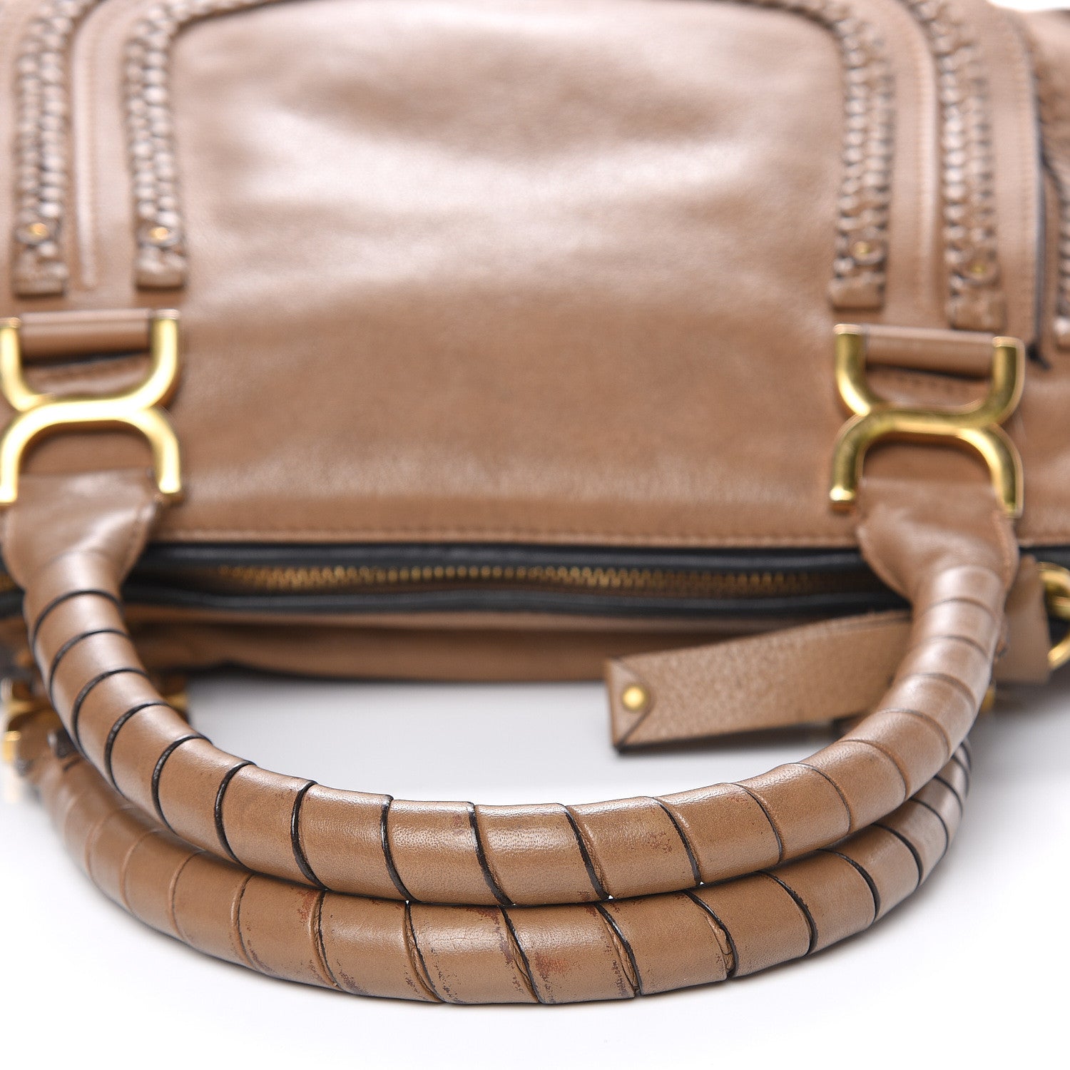 Chloe Calfskin Braided Medium Marcie Satchel Nut 15 of 19