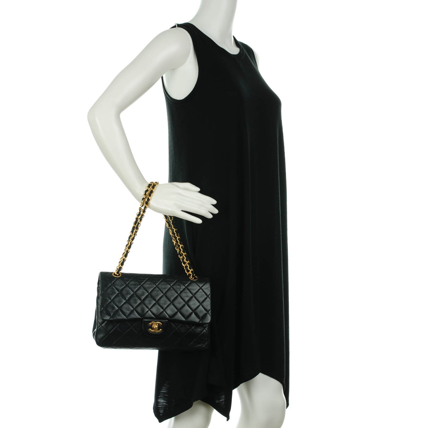 Chanel Lambskin Quilted Medium Double Flap Black 2 of 8