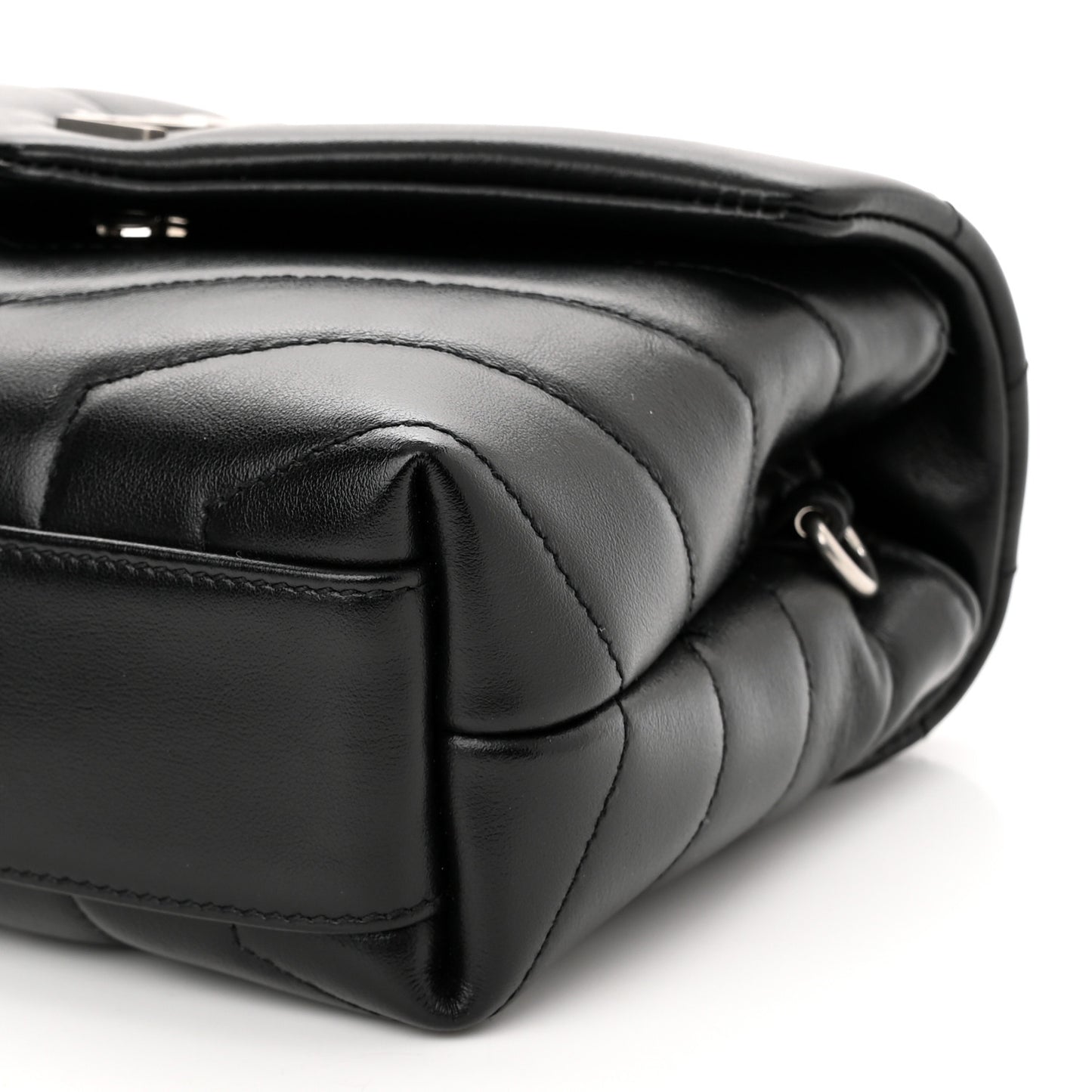 Calfskin Y Quilted Monogram Toy Loulou Crossbody Bag Black