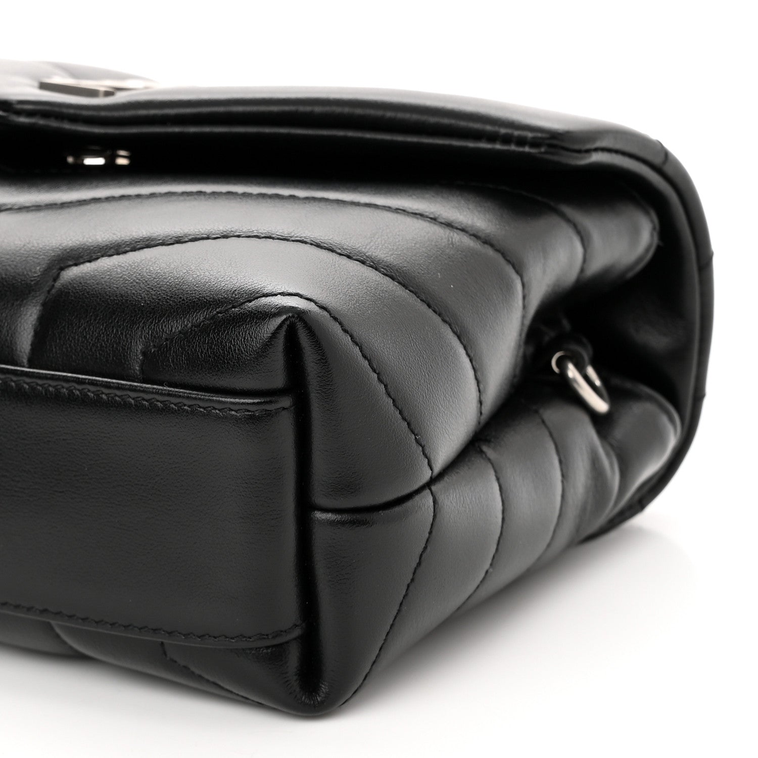 Saint Laurent Calfskin Y Quilted Monogram Toy Loulou Crossbody Bag Black 11 of 12