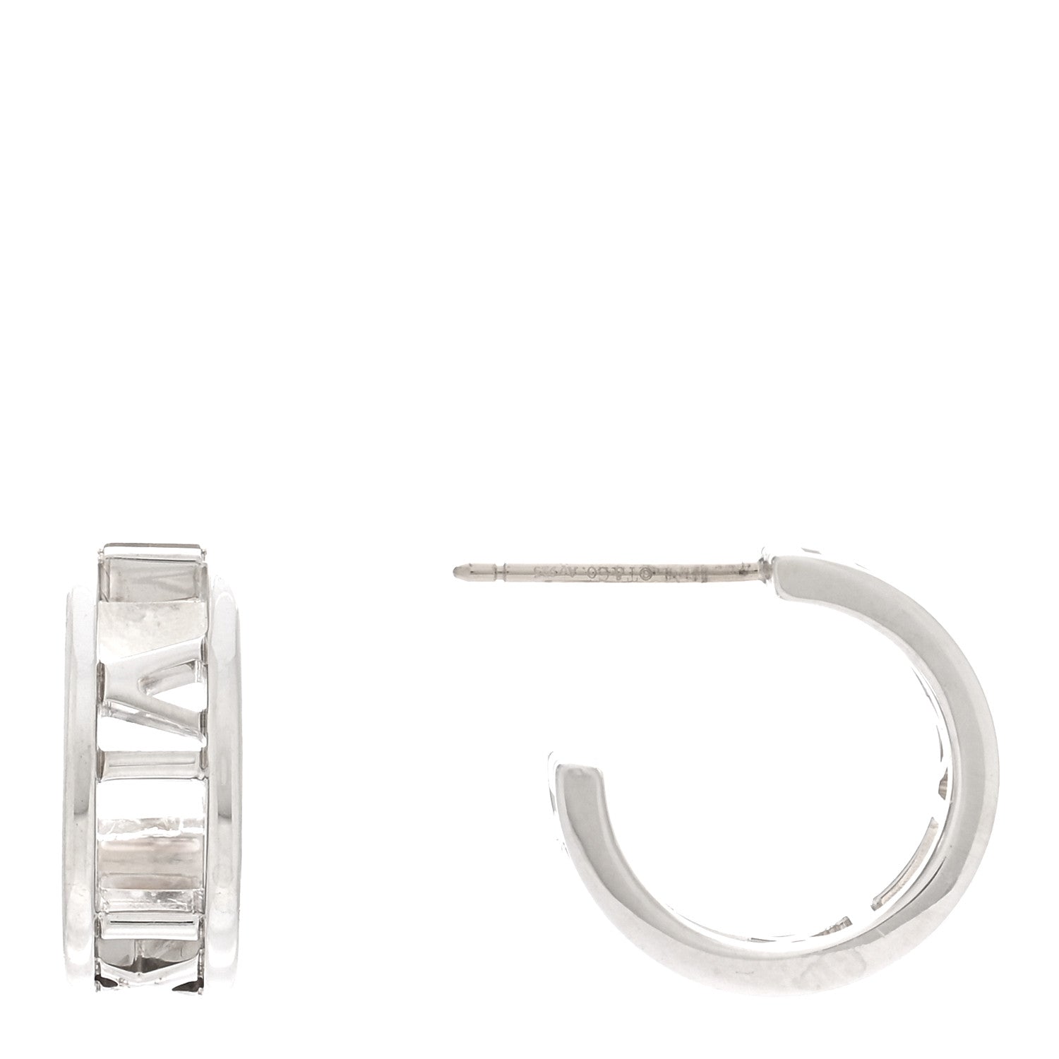 Tiffany Sterling Silver Small Atlas Open Hoop Earrings 1 of 4