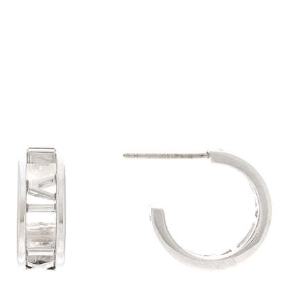Tiffany Sterling Silver Small Atlas Open Hoop Earrings 1 of 4