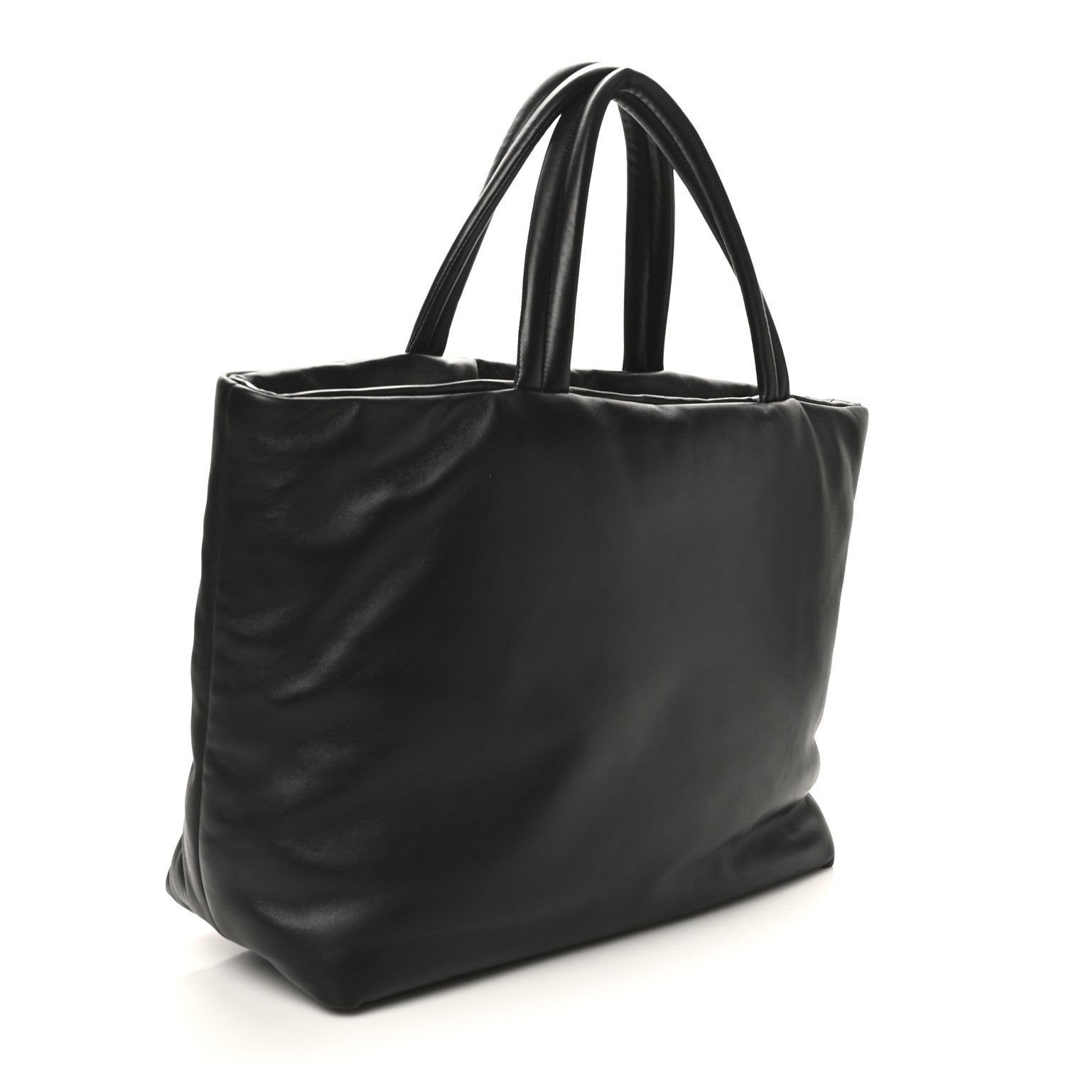 Saint Laurent Lambskin Wide Puffer Tote Black 3 of 10