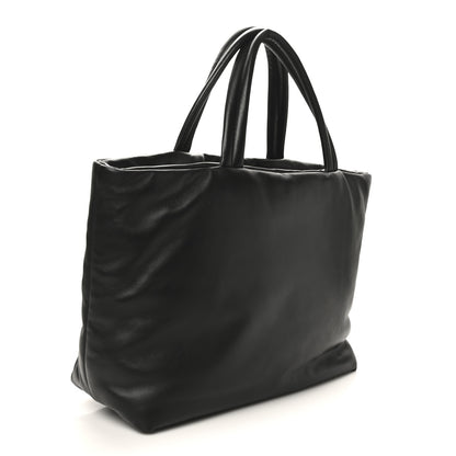 Saint Laurent Lambskin Wide Puffer Tote Black 3 of 10
