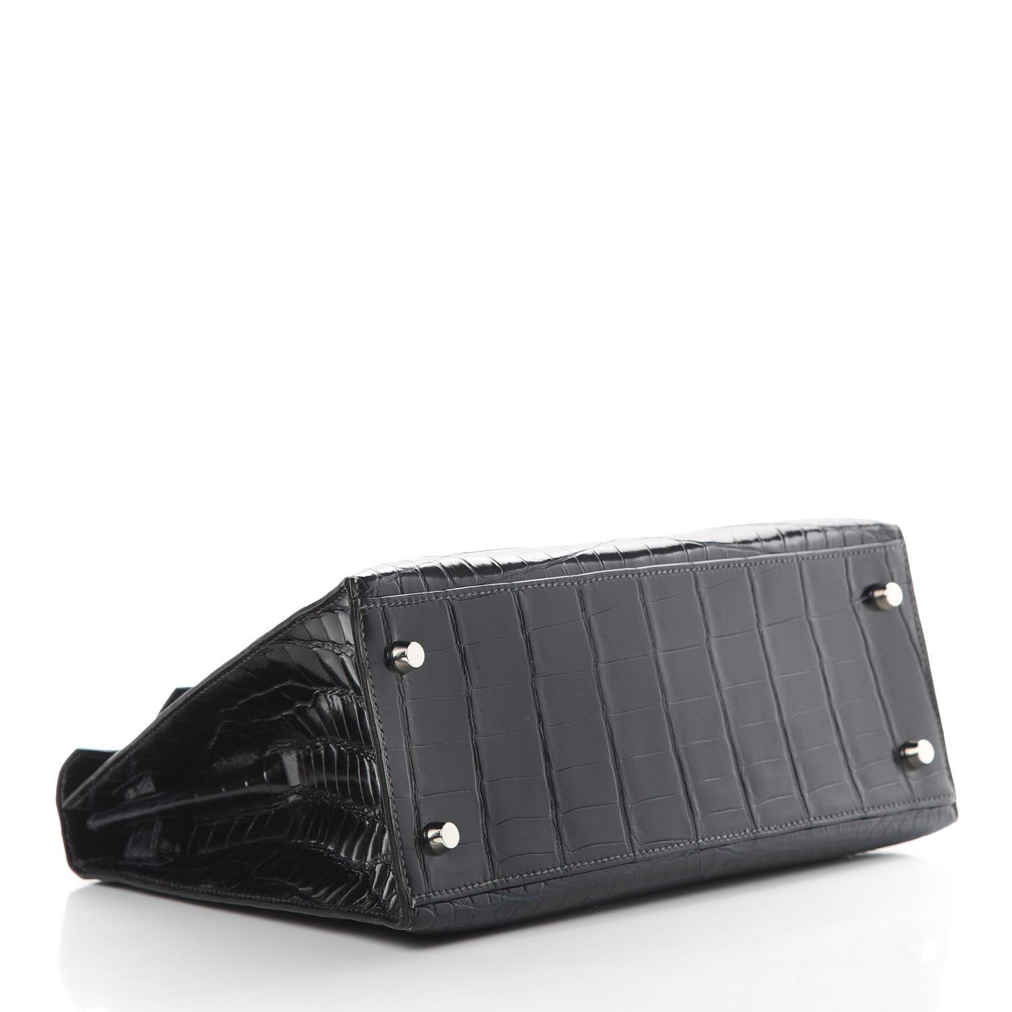 Shiny Niloticus Crocodile Kelly Sellier 28 Bleu Marine