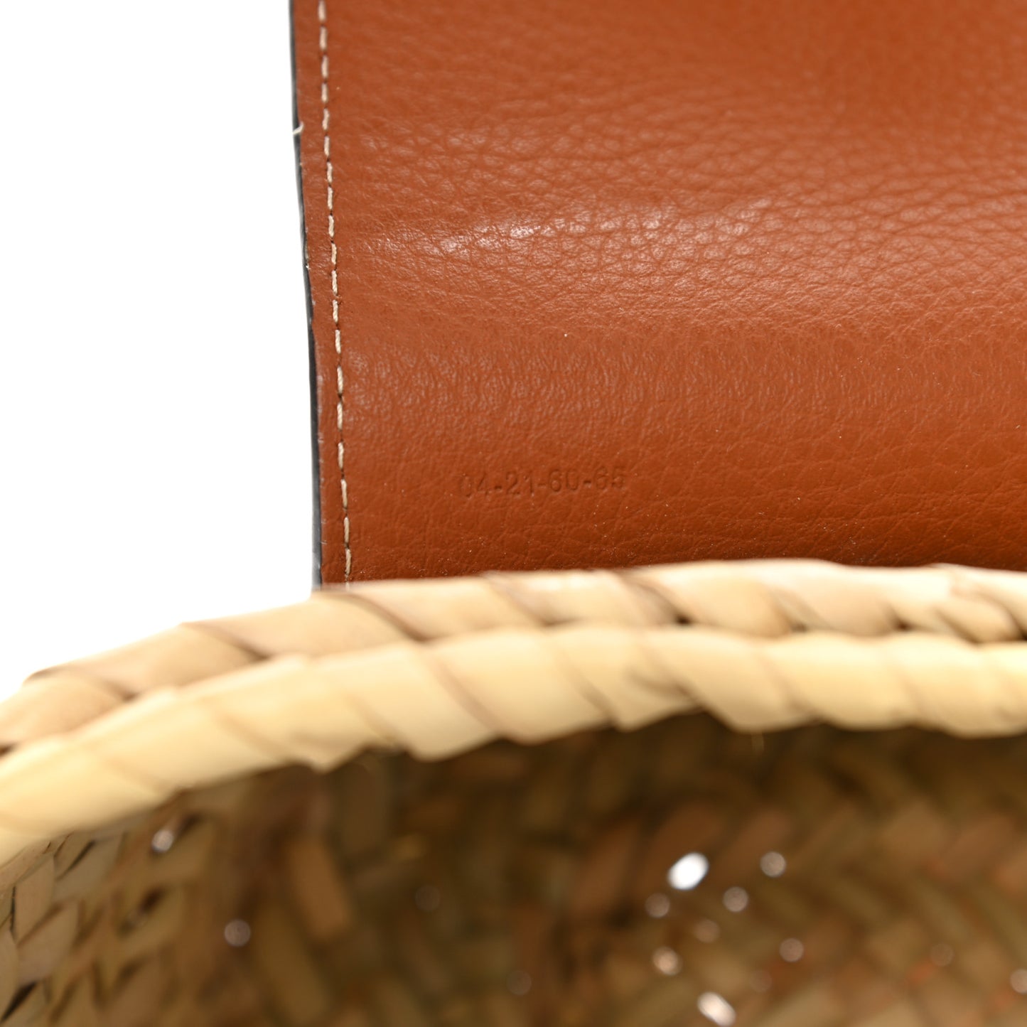 Raffia Calfskin Marcie Basket Tan