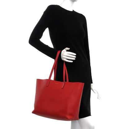 Saint Laurent Calfskin Large Shopping Tote Red 2 of 12