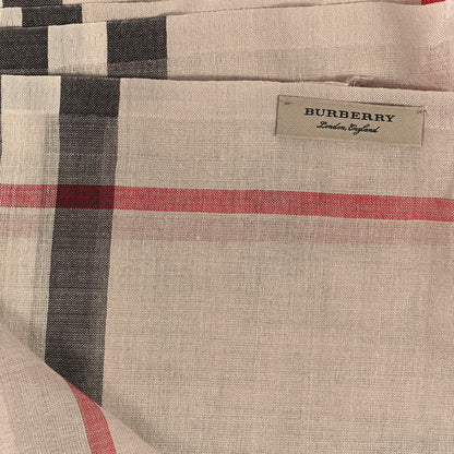 Burberry Linen Giant Check Check Lightweight Scarf Camel 3 of 4