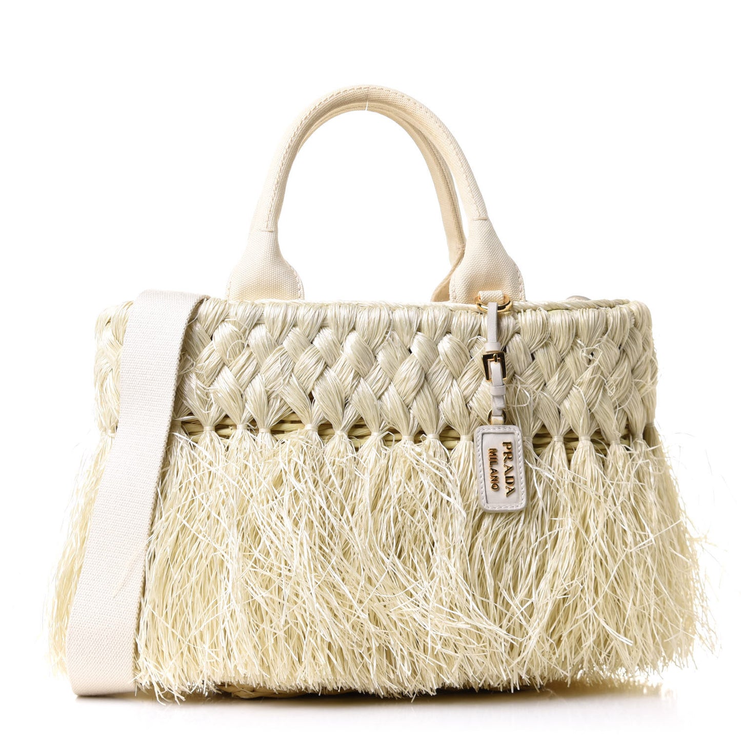 Wicker Woven Straw Fringe Small Convertible Basket Bag Naturale