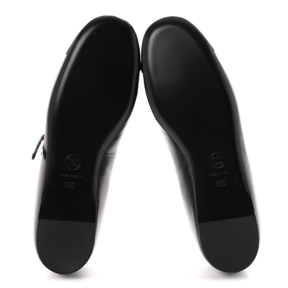 Lambskin Grosgrain Pearl Mary Jane Flats 38 Black
