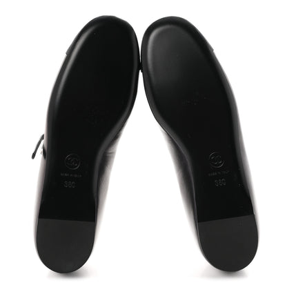 Chanel Lambskin Grosgrain Pearl Mary Jane Flats 38 Black 6 of 9