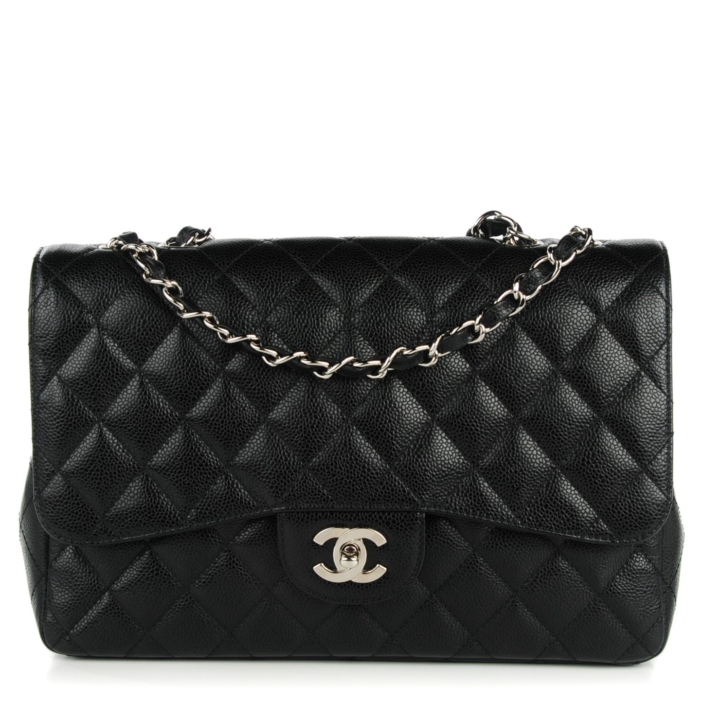Caviar Quilted Jumbo Single Flap Black