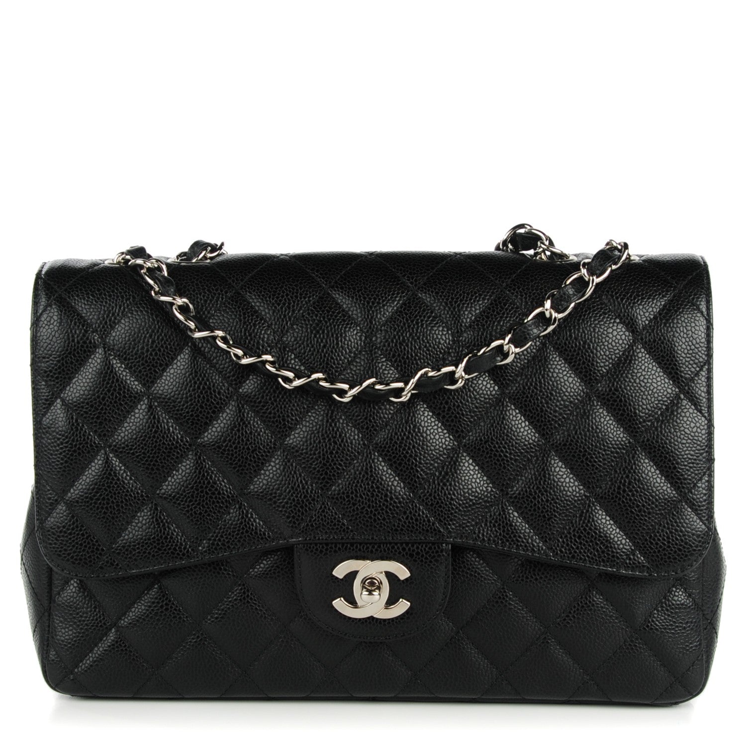 Chanel Caviar Quilted Jumbo Single Flap Black 1 of 8