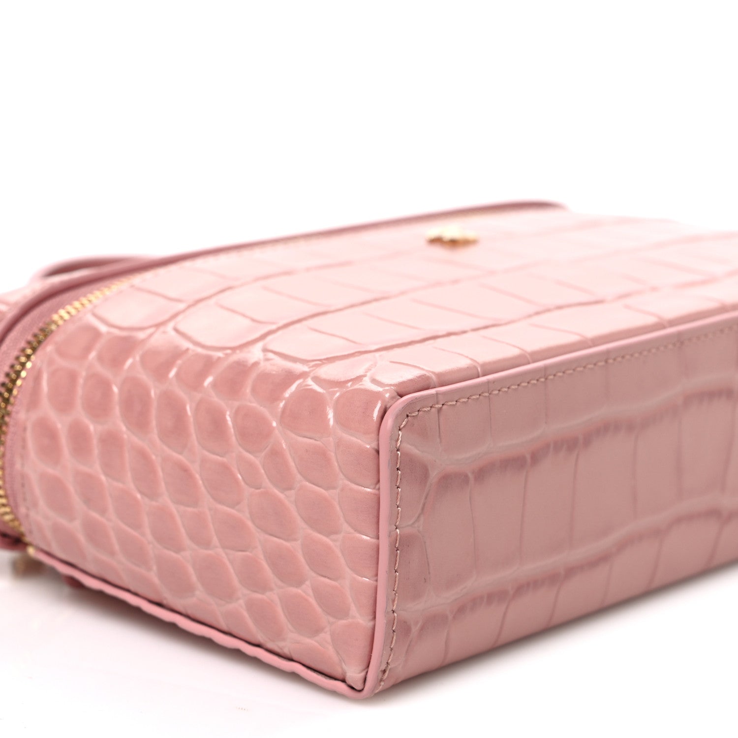 Chanel Calfskin Crocodile Embossed Crococo Exoticoco Vanity With Chain Light Pink 9 of 11