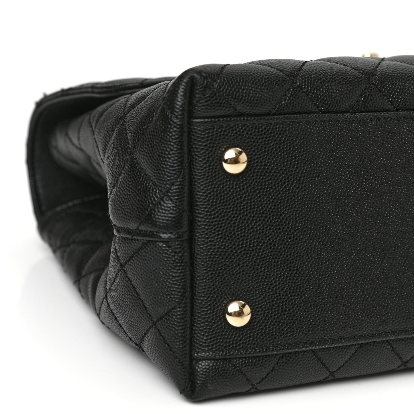 Caviar Quilted Medium Coco Handle Flap Black