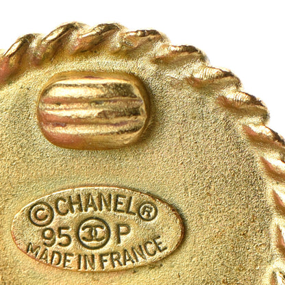 Chanel Clip On Round Earrings Black Gold 4 of 4