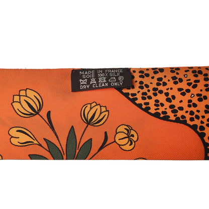 Hermes Silk Les Leopards Twilly Orange Abricot Vert 5 of 5