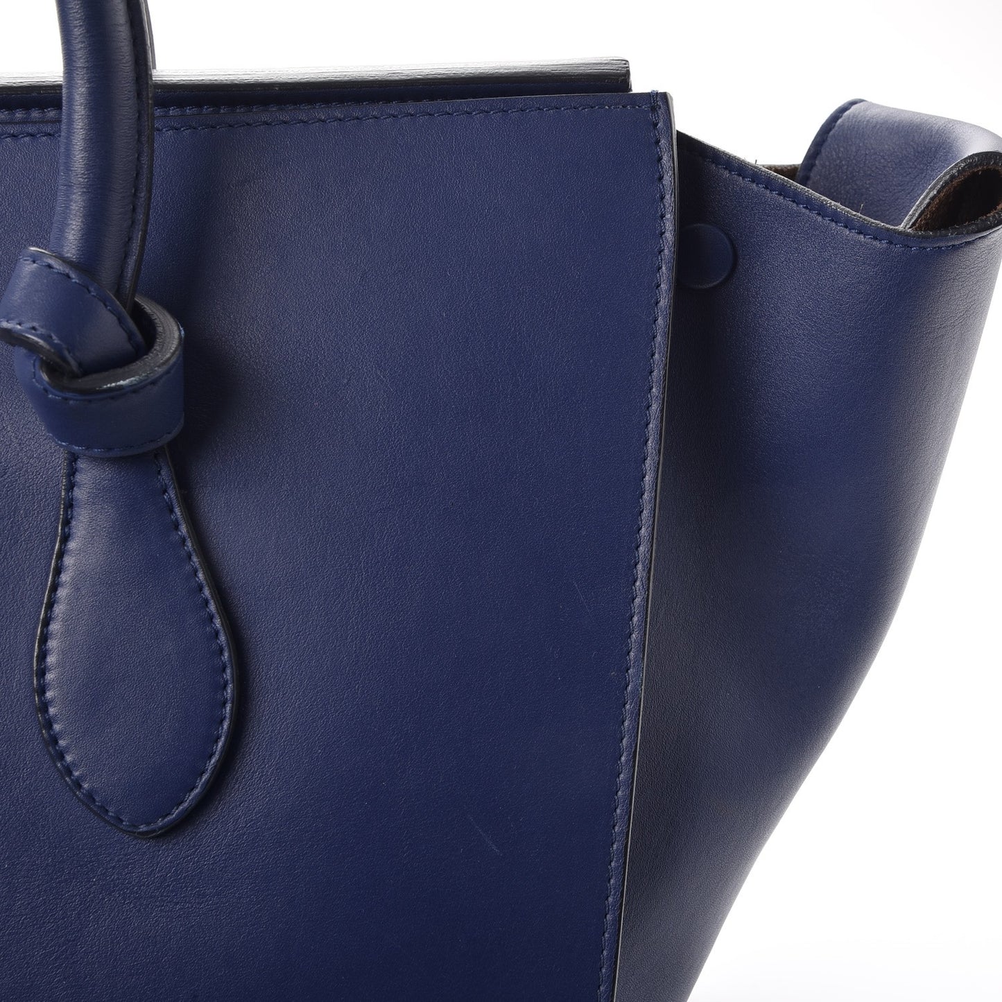 Smooth Calfskin Small Tie Knot Tote Dark Indigo