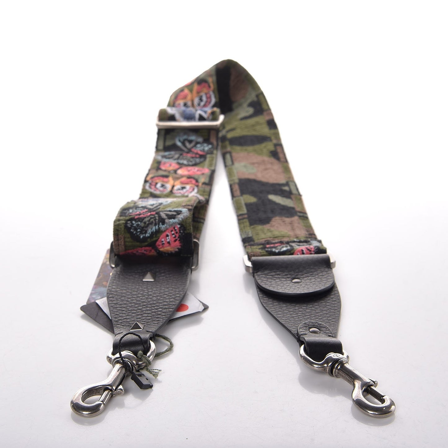 Canvas Camubutterfly Rockstud Guitar Strap Multicolor