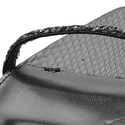 Saint Laurent Glitter Opyum 85 Sandals 39 Black 9 of 13