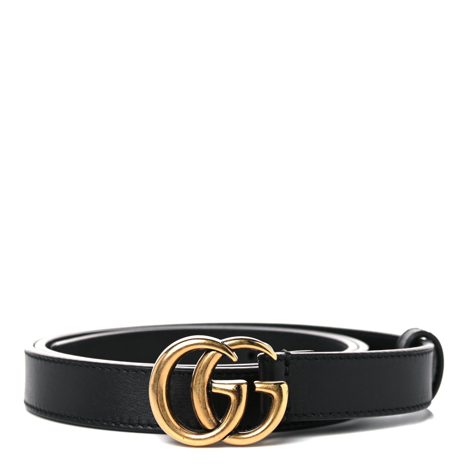 Gucci Calfskin Double G 20mm Belt 85 34 Black 1 of 6