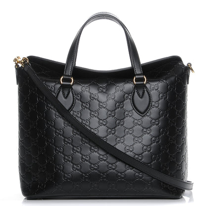 Gucci Guccissima Medium Signature Top Handle Bag Black 1 of 8