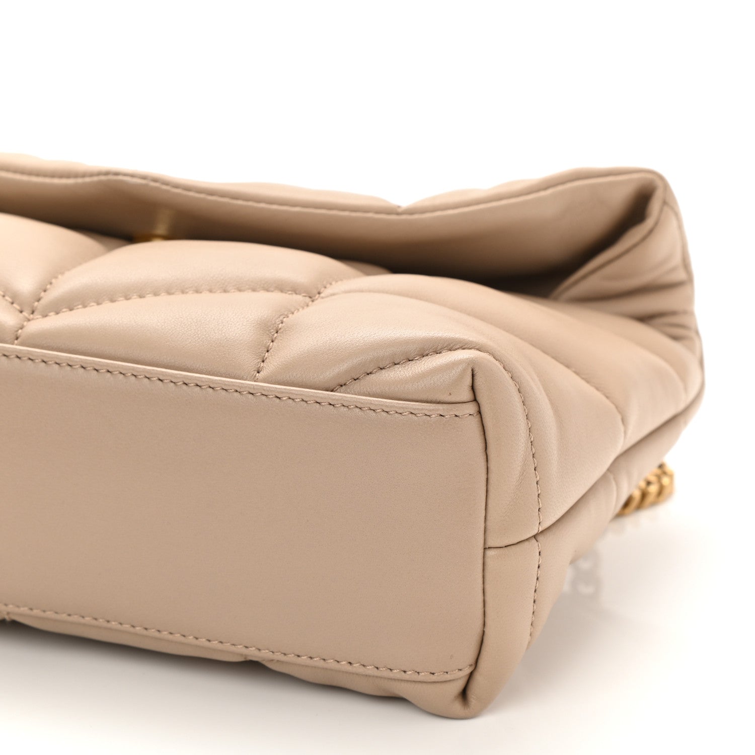 Saint Laurent Lambskin Quilted Toy Loulou Puffer Monogram Chain Satchel Nude Powder 8 of 8