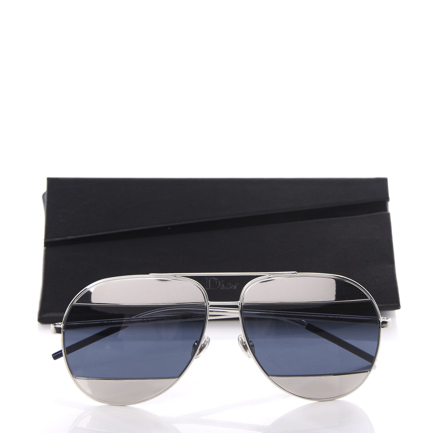 Split 1 Aviator Sunglasses Silver Blue
