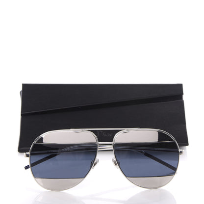 Christian Dior Split 1 Aviator Sunglasses Silver Blue 7 of 7