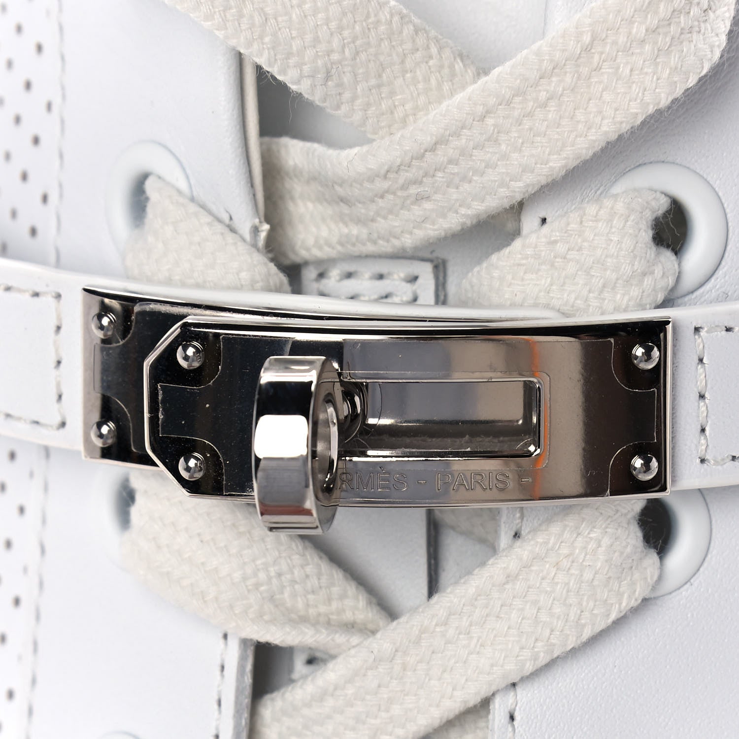 Hermes Calfskin Perforated Day Sneakers 37 White 9 of 9