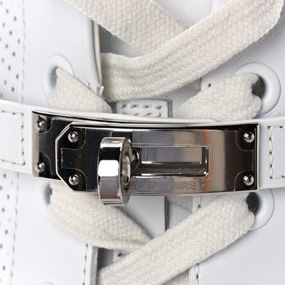 Hermes Calfskin Perforated Day Sneakers 37 White 9 of 9