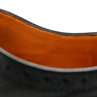Gucci Calfskin Web Mens Queercore Brogue Derby Loafers 9 Black 9 of 13