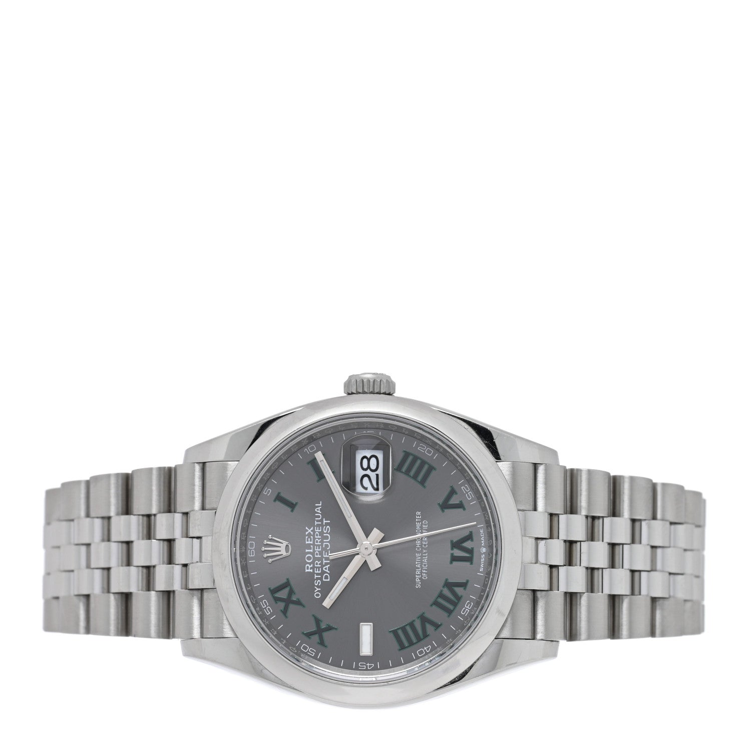 Rolex Stainless Steel 36mm Oyster Perpetual Wimbledon Datejust Watch Slate 126200 2 of 5