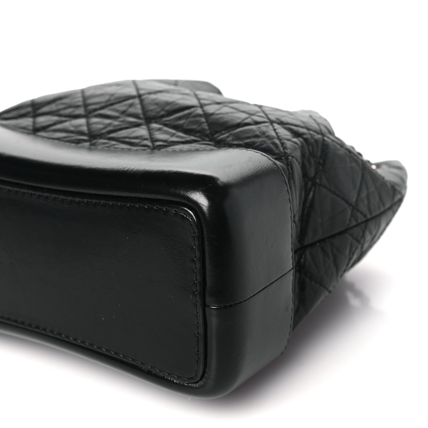 Aged Calfskin Quilted Small Gabrielle Backpack Black