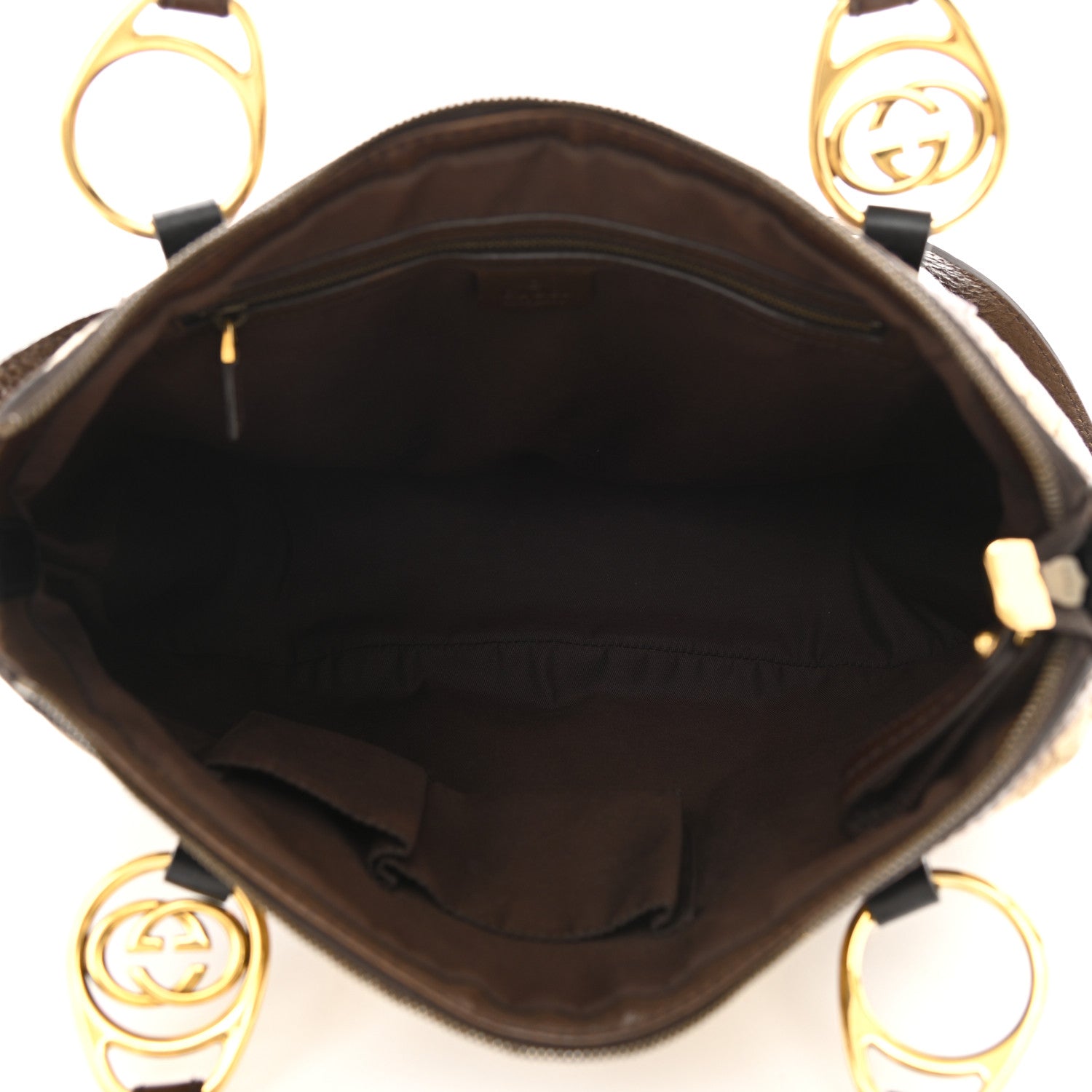Gucci Monogram Interlocking G Tote Dark Brown 4 of 7