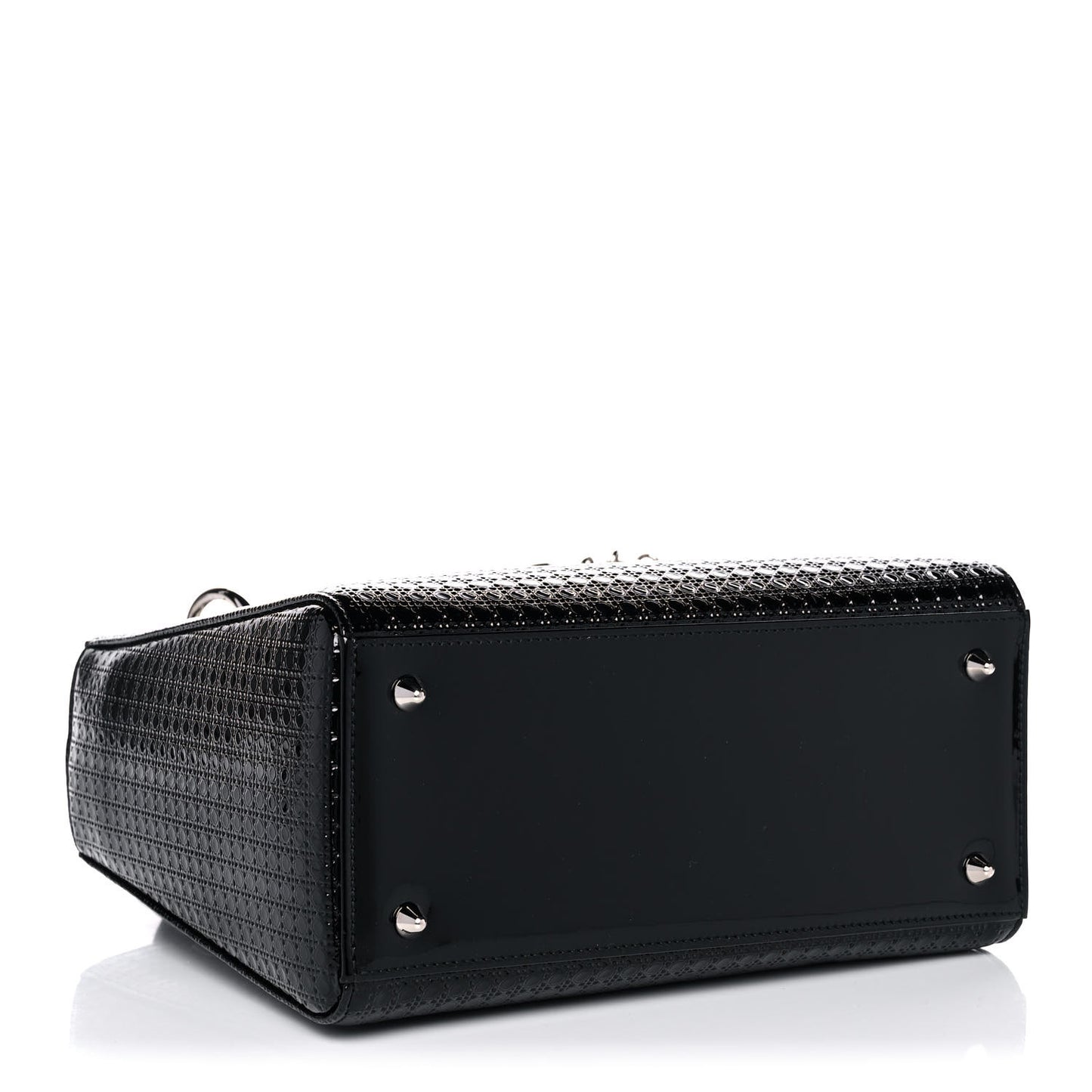 Patent Micro-Cannage Medium Lady Dior Black