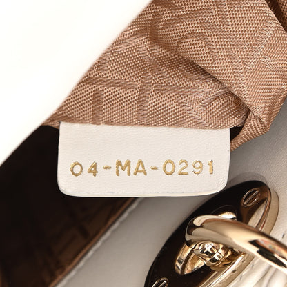Christian Dior Lambskin Cannage Small My ABCDior Lady Dior White 7 of 11