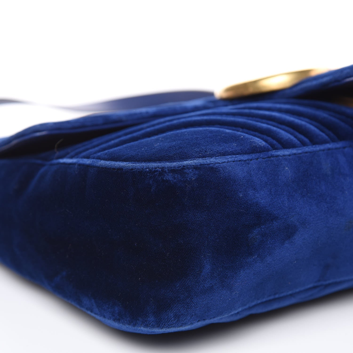Gucci Velvet Matelasse Medium GG Marmont Shoulder Bag Cobalt Blue 9 of 18