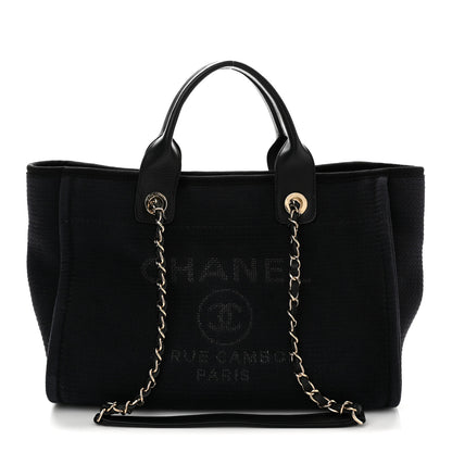 Chanel Mixed Fibers Small Deauville Tote Black 1 of 12