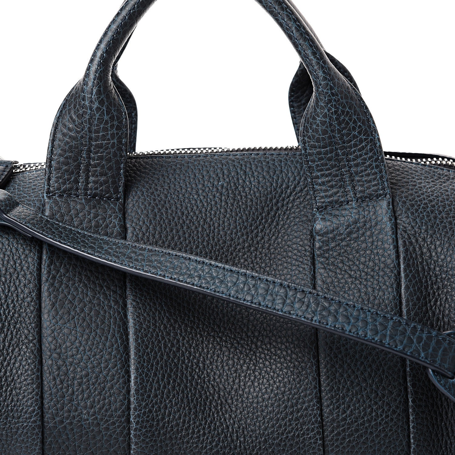 Alexander Wang Pebbled Thermo-Reactive Lambskin Rocco Poseidon Galaxy Blue Silver Hardware 6 of 12