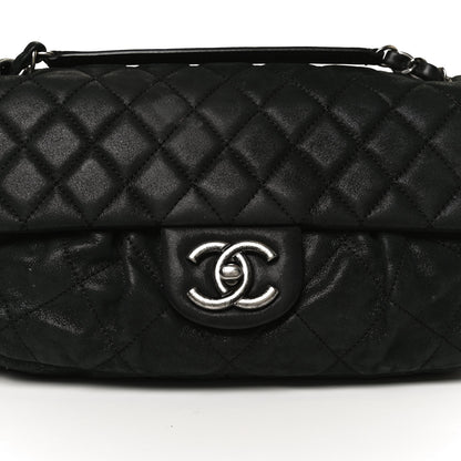 Chanel Iridescent Calfskin Quilted East West Flap Black 9 of 13