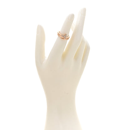Tiffany 18K Rose Gold Diamond T Square Wrap Ring 48 4.5 2 of 5